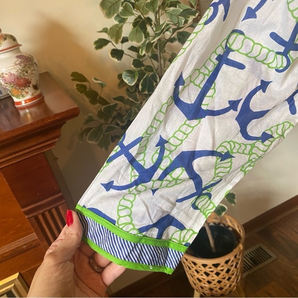 Advance Apparels • Blue & Green Anchor Nautical Swimsuit Coverup • Sz M • NWT - Picture 2 of 7